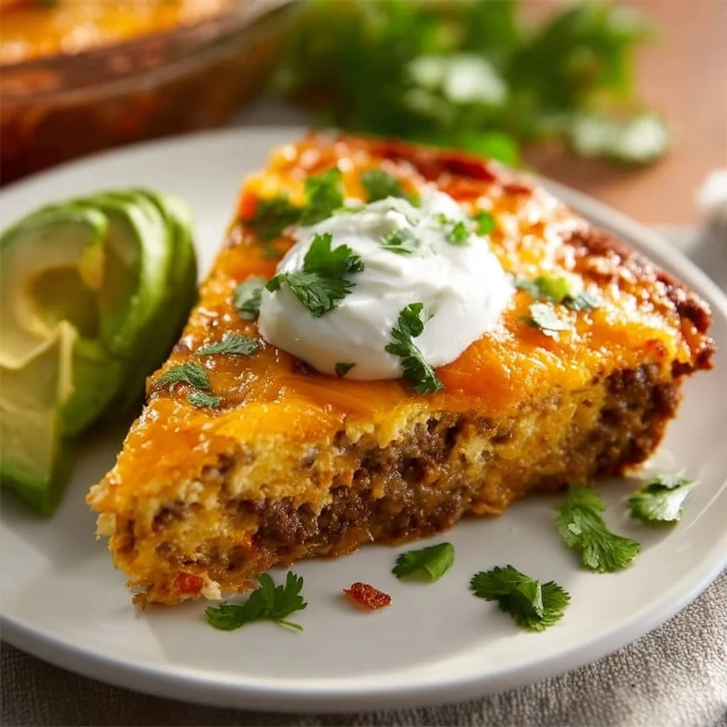 Crustless Taco Pie (Keto Taco Pie + Low Carb, Gluten Free) 26 Crustless taco pie - Keto and low carb dish without crust, gluten-free meal