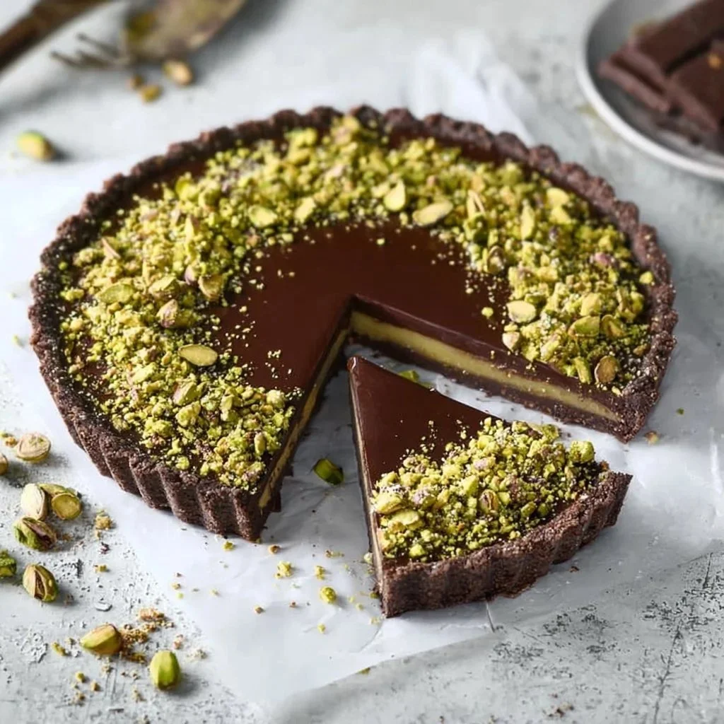 Dark Chocolate Pistachio Tart