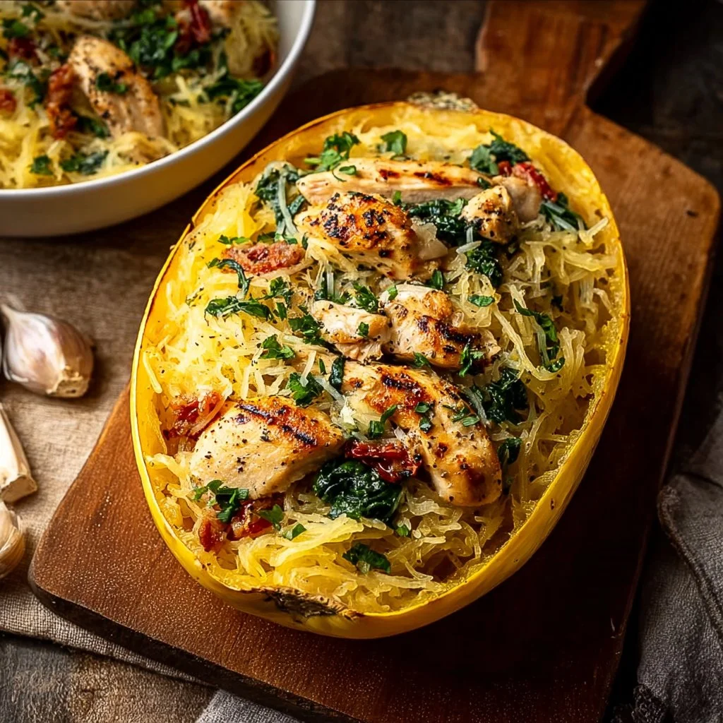 Garlic Chicken Spaghetti Squash
