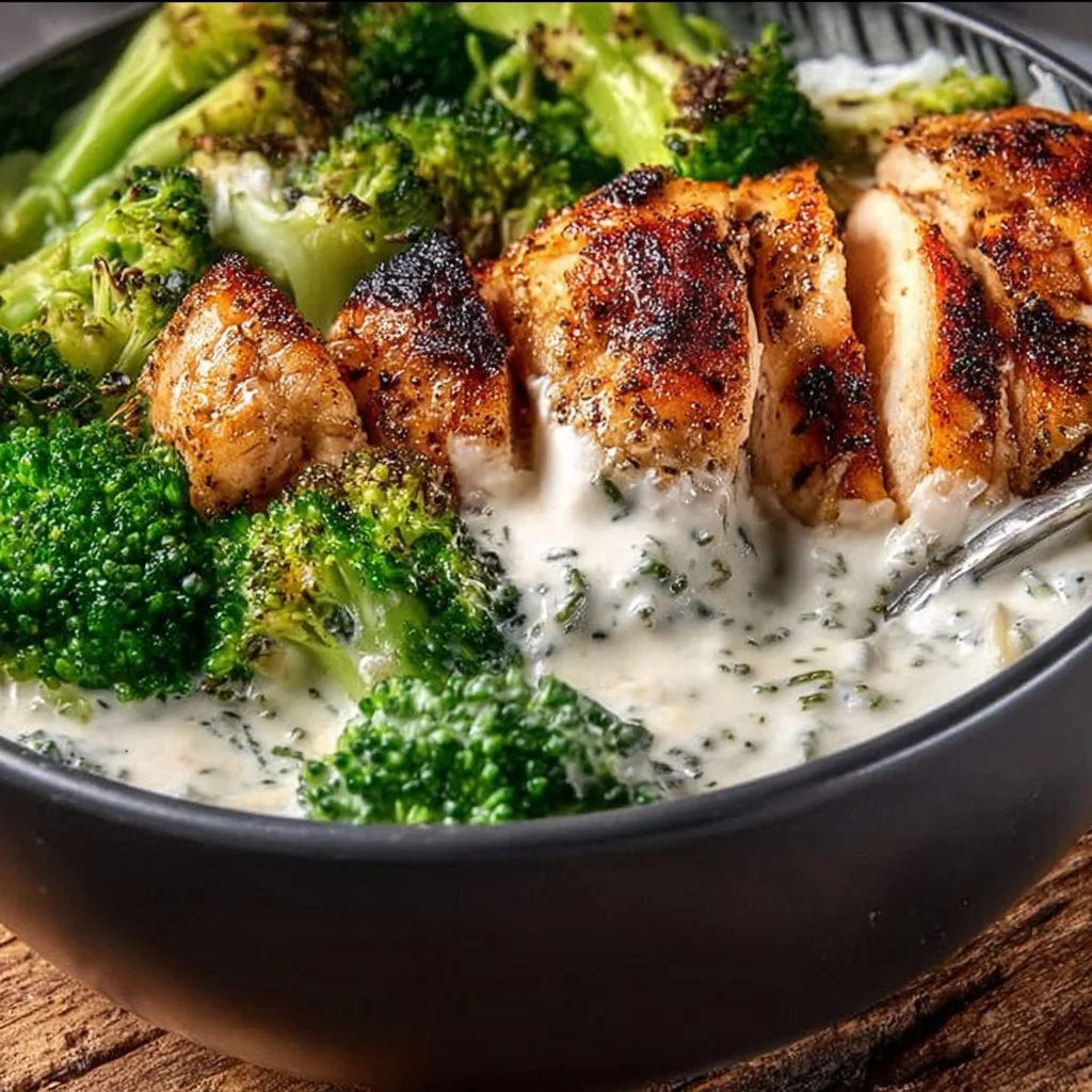 Grilled Chicken Broccoli Bowls with Creamy Garlic Sauce Recipe 4 Grilled Chicken & Broccoli Bowls with Creamy Garlic Sauce Recipe