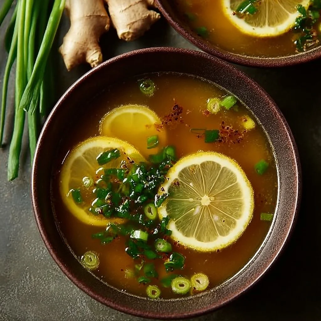 Healing Miso-Ginger Lemon Detox Broth