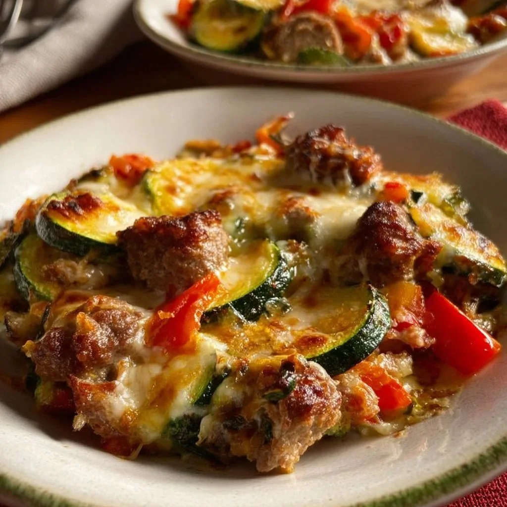Low Carb Zucchini and Sausage Casserole