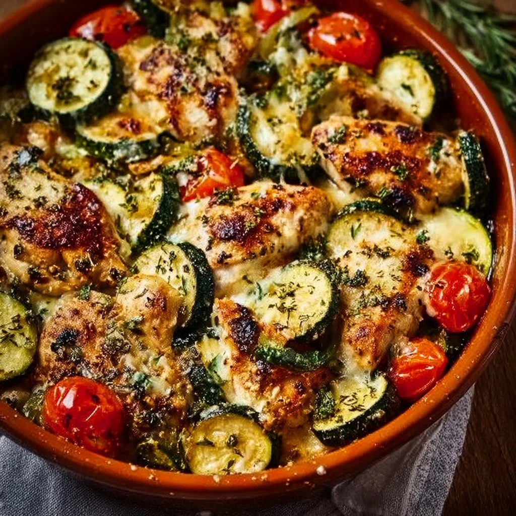 Mediterranean Chicken Zucchini Bake – Healthy, Flavor-Packed Dinner Idea!