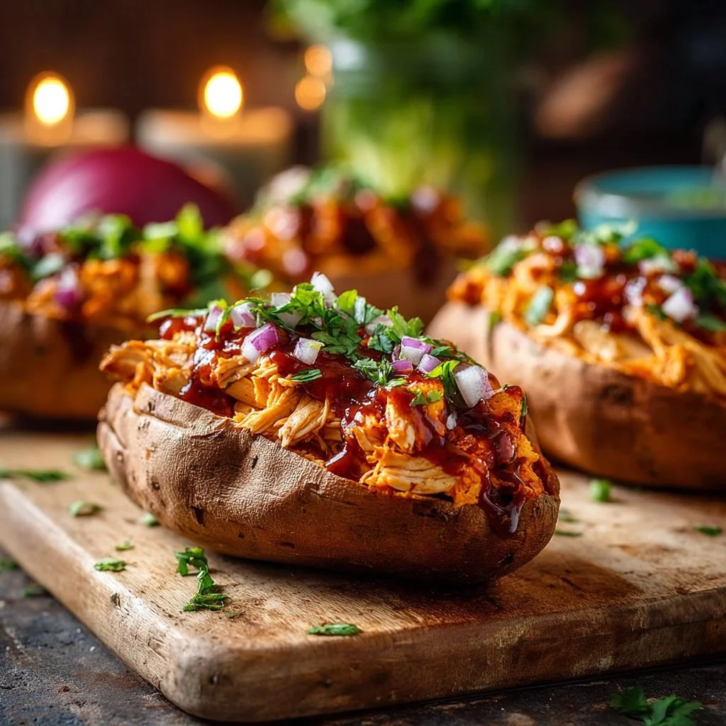 Delicious BBQ Chicken Stuffed Sweet Potatoes 3 Delicious BBQ Chicken Stuffed Sweet Potatoes