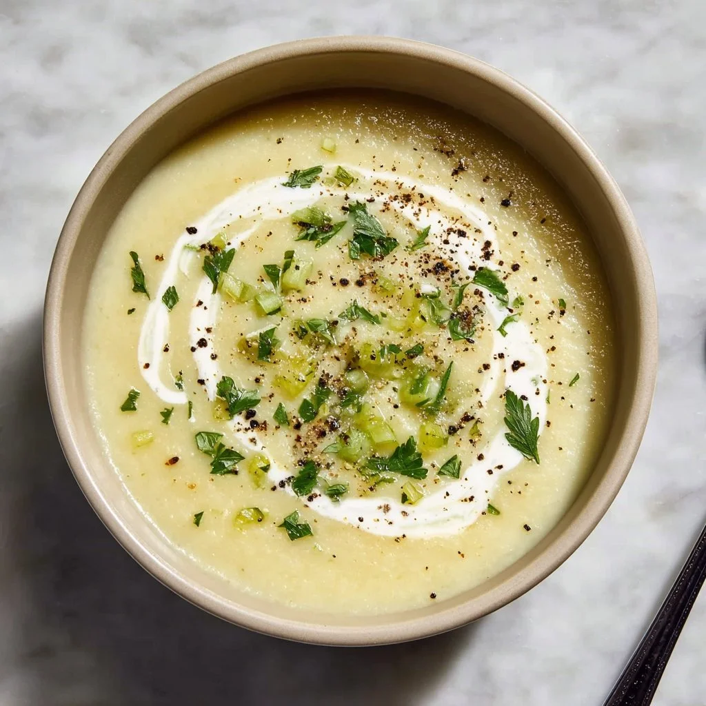 Irresistibly Creamy Colcannon Soup Recipe for Cozy Nights 9 A bowl of creamy colcannon soup with green onions and potatoes