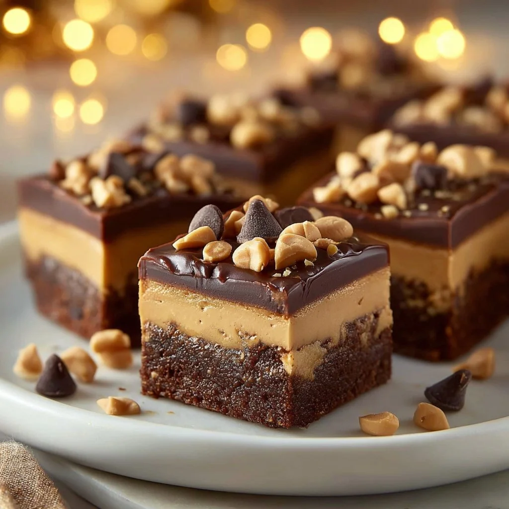Ultimate Chocolate Peanut Butter Cheesecake Bars