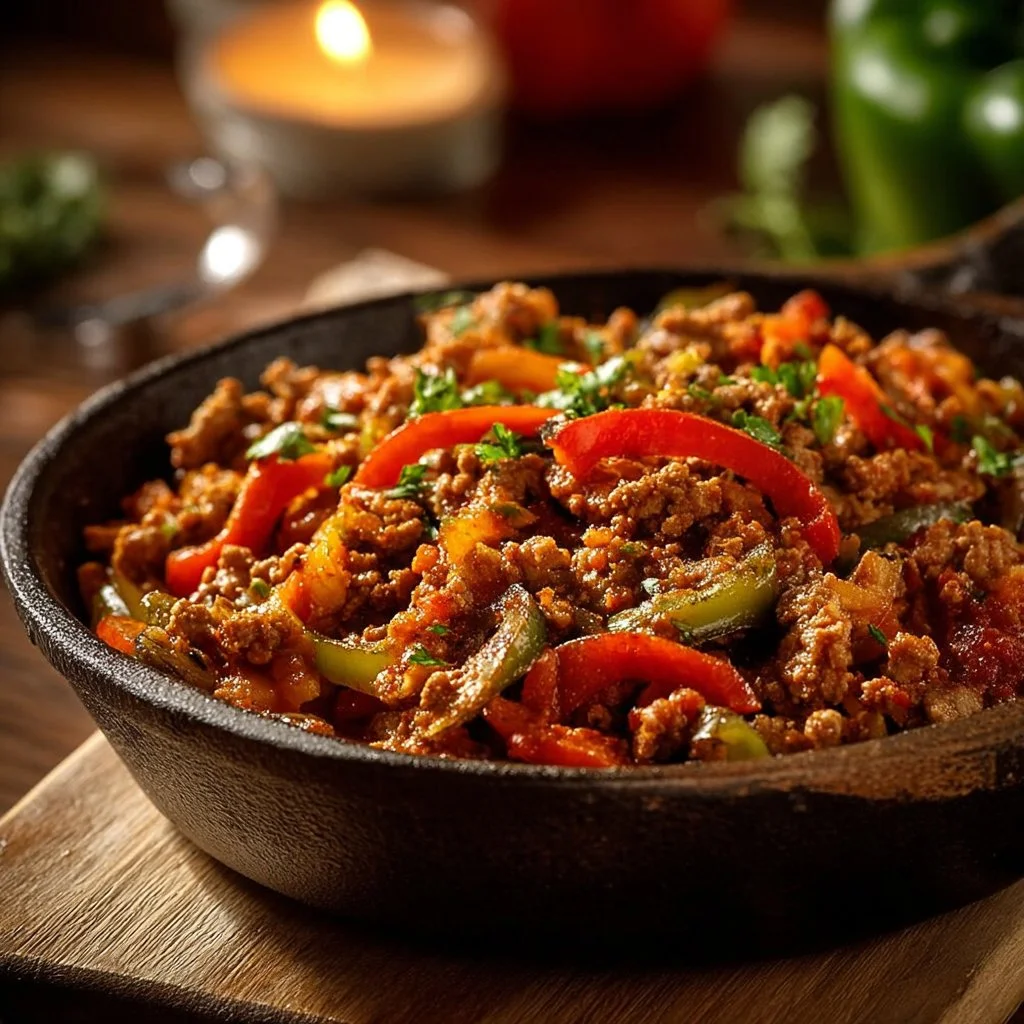 Wholesome Ground Turkey and Peppers Skillet Meal
